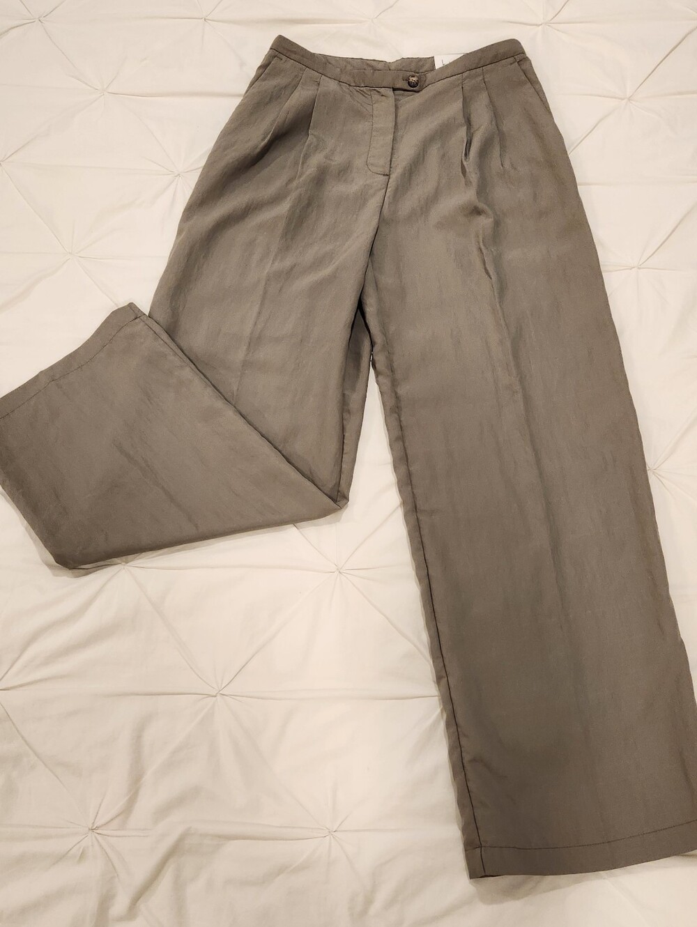 Nicole Miller Pleated High Rise Straight Leg Trouser Size 4
